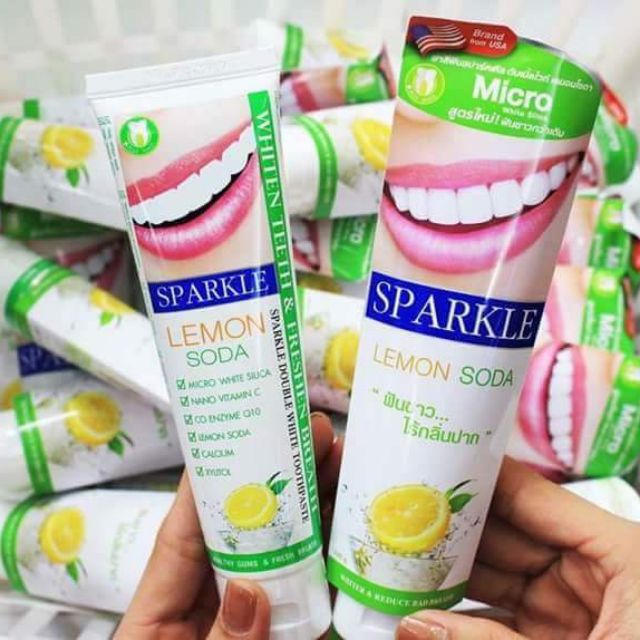 Kem đánh trắng răng Sparkle Lemon Soda NK Thailand