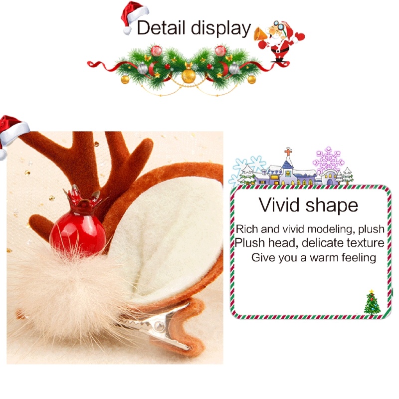 Kẹp Tóc Hình Sừng Tuần Lộc Giáng Sinh