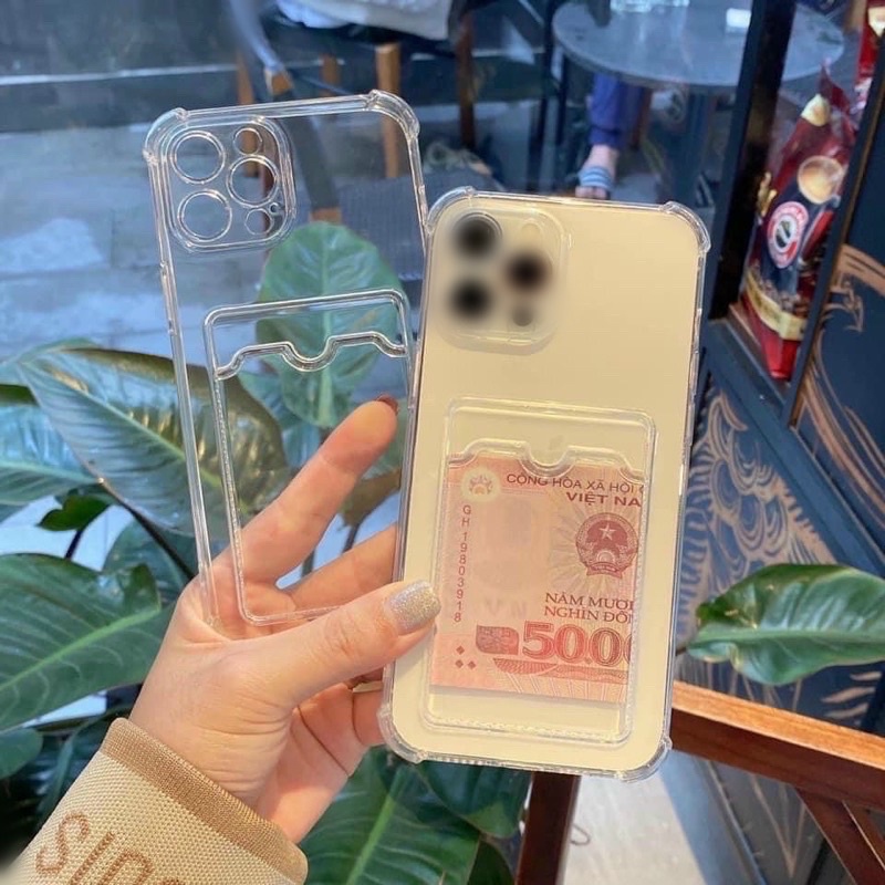 Ốp iPhone Trong Suốt Có Ngăn Đựng Card Thẻ Ảnh 6/6Plus/7/8/7P/8P/X/XsMax/11/11ProMax/12/12ProMax/13/13ProMax/14/14ProMax