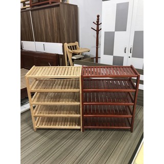 Kệ Dép & giá để dép gỗ chống nước 5 Tầng Gỗ Cao Su Ngang 60 ( 2 Màu )