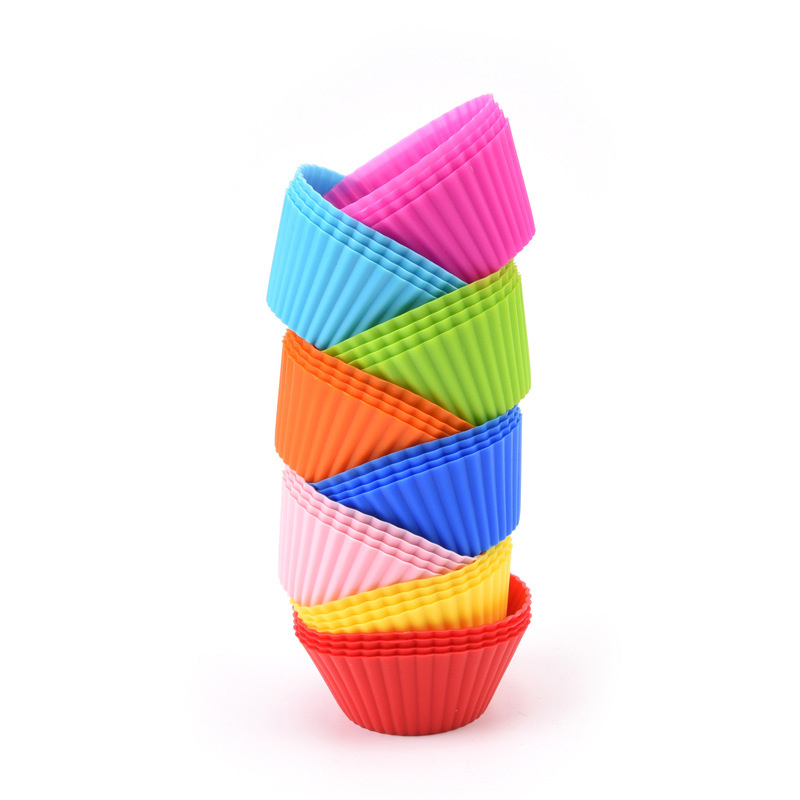 Cốc silicon làm bánh muffin chịu nhiệt độ cao tiện lợi cho nhà bếp