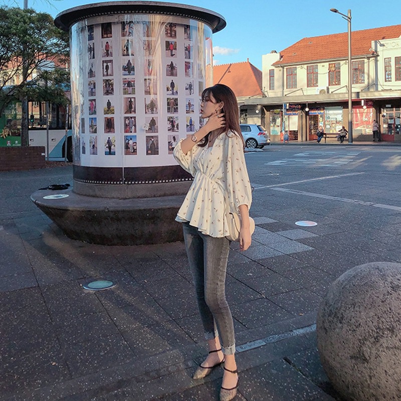 Áo Sơ Mi Chiffon Tay Ngắn Dáng Ôm Thời Trang Mùa Hè Phong Cách Hàn Quốc Cho Nữ