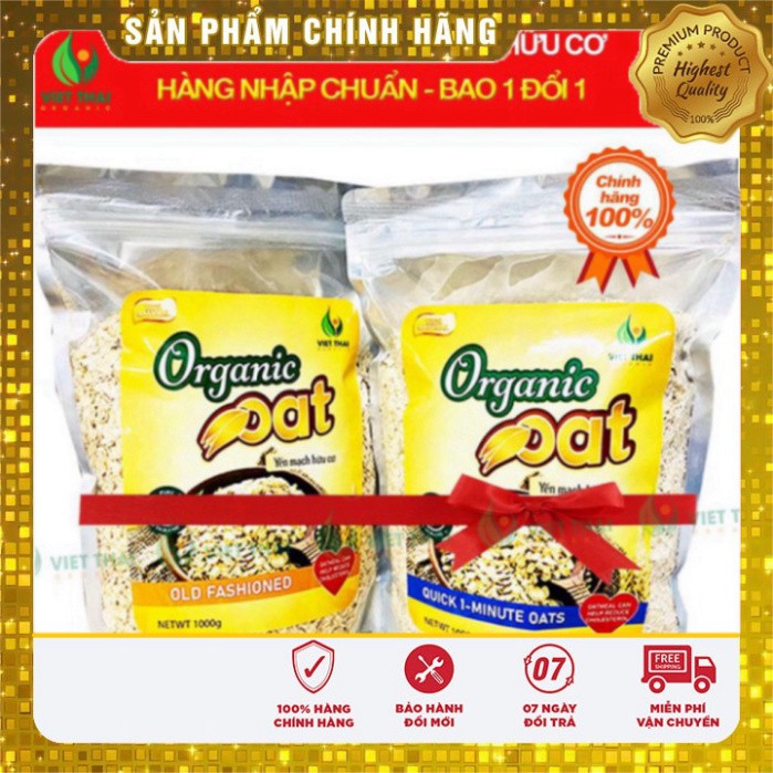 Yến Mạch Úc Tươi Hữu Cơ Nguyên Chất Organic Oat 1Kg Cán Vỡ Cán Dẹt MẪU MỚI NHẤT *FREESSHIP* Yến Mạch Giảm Cân Ăn Kiêng