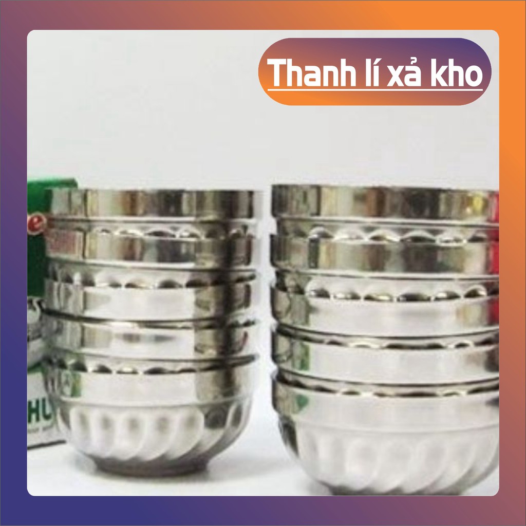 Chén inox 💖𝑭𝑹𝑬𝑬𝑺𝑯𝑰𝑷💖 Chén Cơm Inox 304 2 lớp Xoắn Cao Cấp Không Gỉ