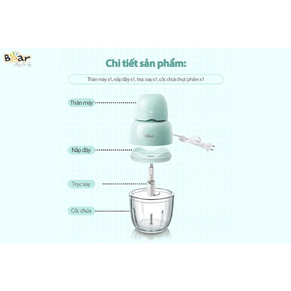 Máy say thịt say đồ ăn dặm 0.3L Bear QSJ-B01P1 đa năng xay sinh tố hạt thịt rau củ quả chống ồn