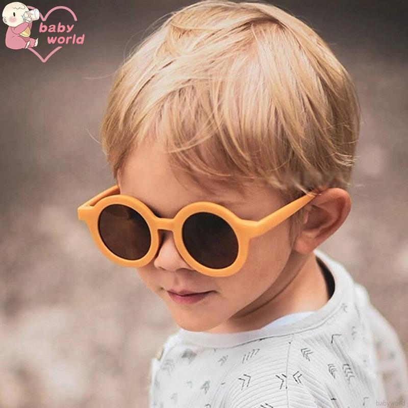 Kính mát hình tròn màu trơn thời trang cho bé