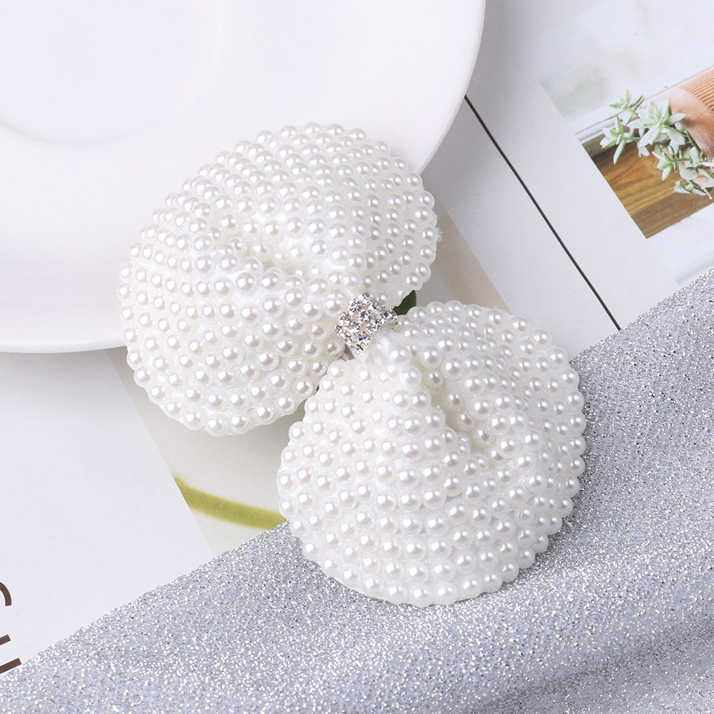 Kẹp Tóc Hình Nơ Đính Ngọc Trai Xinh Xắn Cho Bé Gái