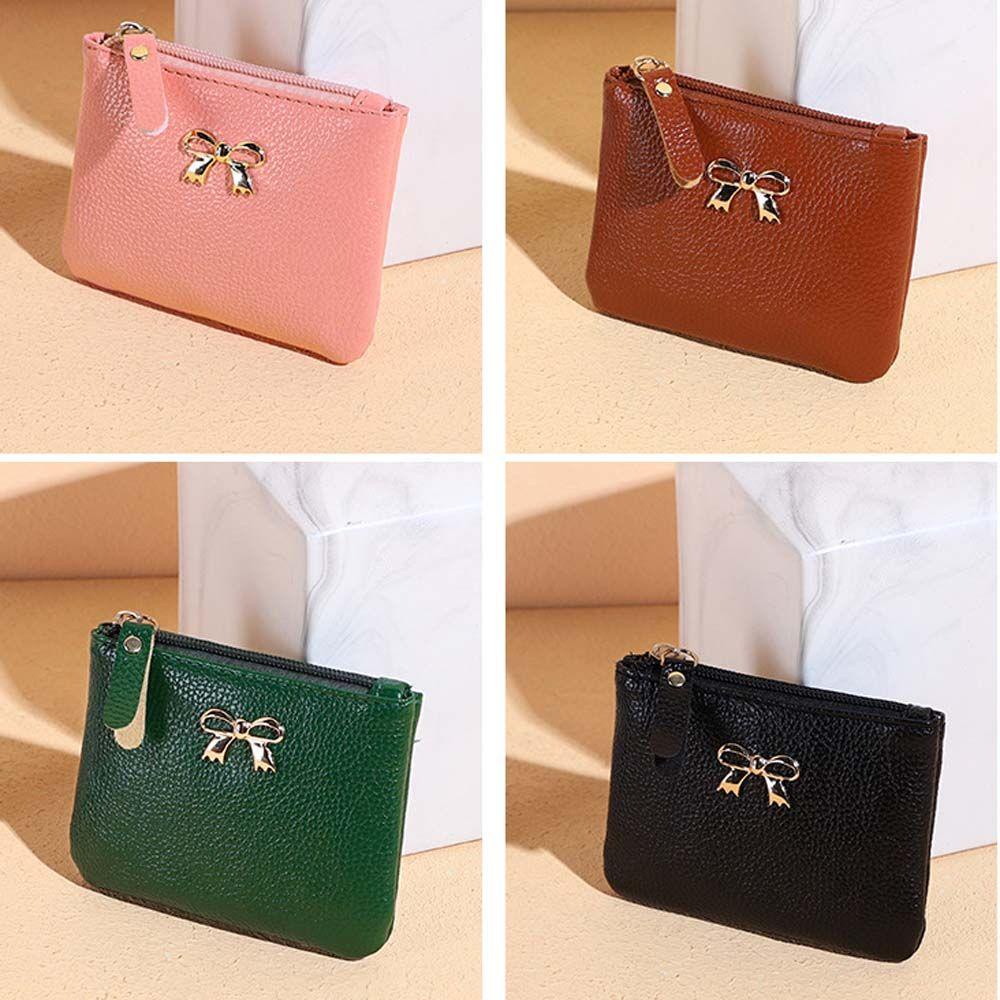 Ví Đựng Tiền Xu Mini Màu Trơn Họa Tiết Vỏ Trái Vải Dành Cho Nữ