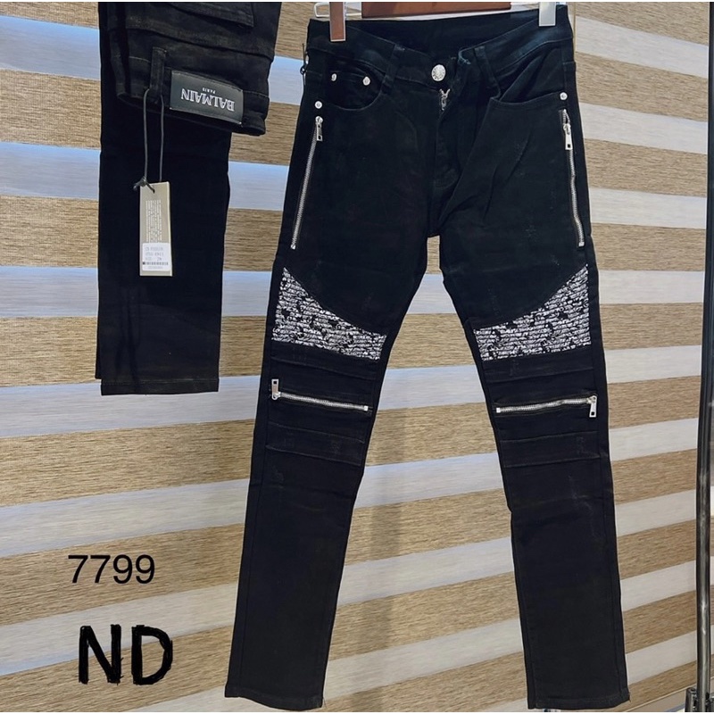 Quần bò nam thời trang có hoạ tiết khoá gối, Quần jean có phong cách trẻ trung btshop từ 28 đến 34.