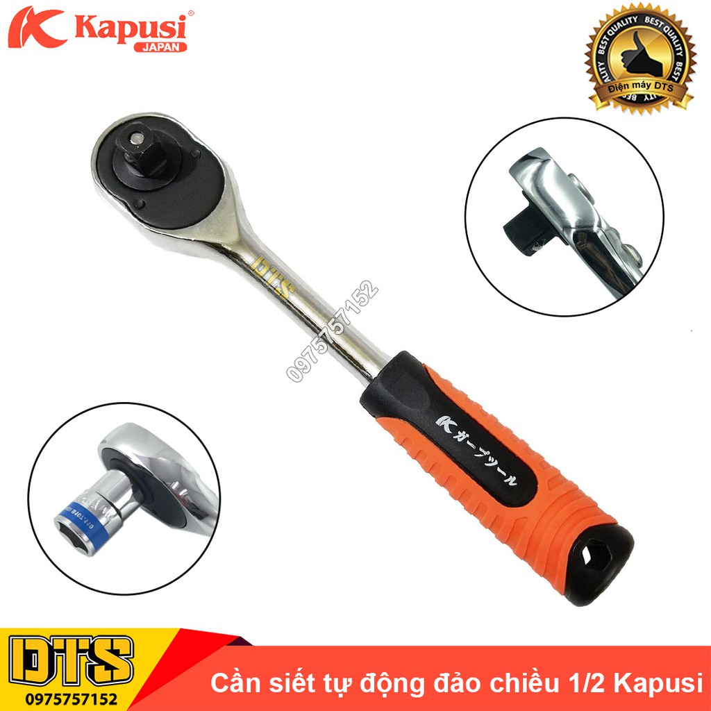 Cần siết lực tự động hai chiều 1/2 inch Kapusi, tay khẩu vặn nhanh 1/2 250mm