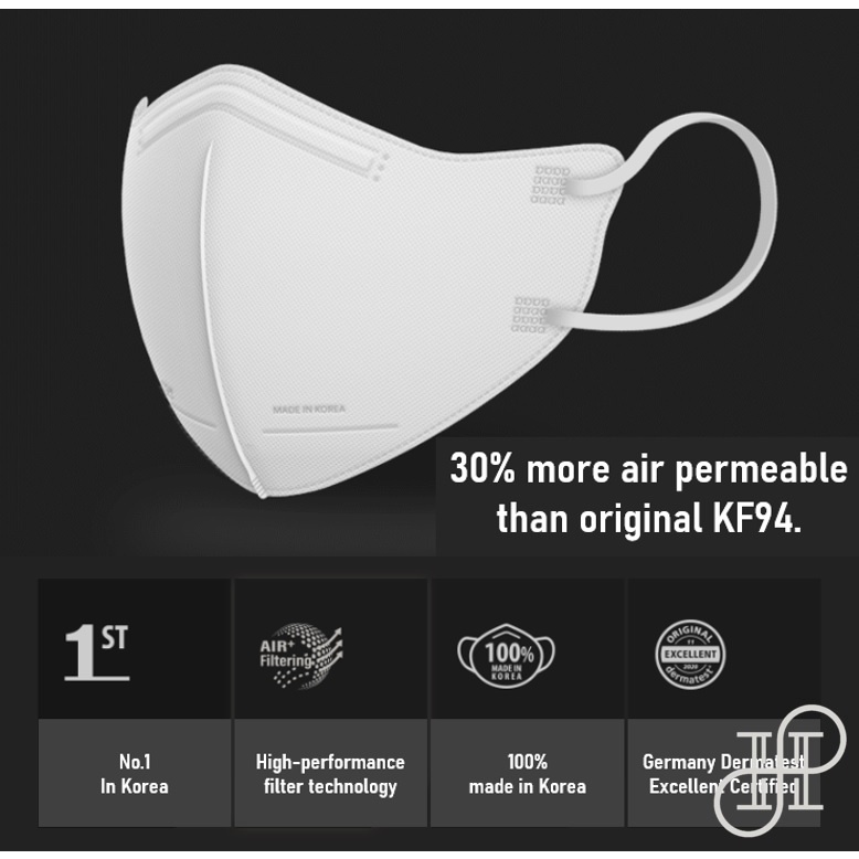 Mặt nạ KF94 Hàn Quốc AER tiên tiến, Dây đeo mặt nạ, thoáng khí , N95, KN95