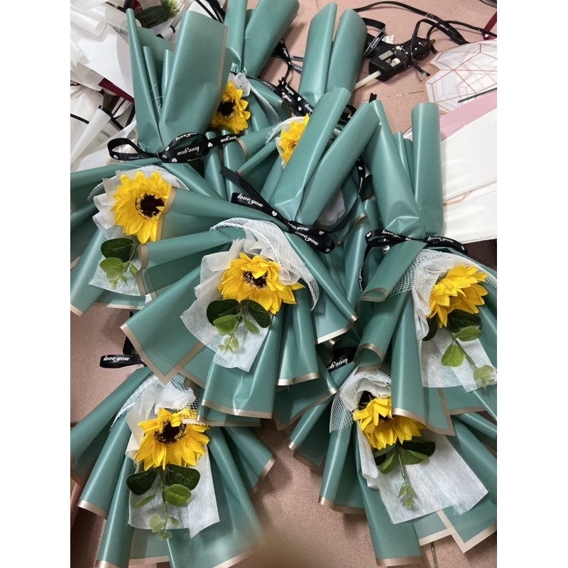 [QUÀ TẶNG 20/10]_ Bó hoa 1 bông hướng dương tặng kèm túi và thiệp