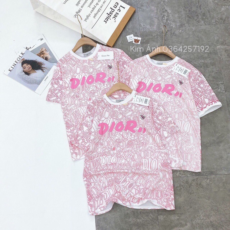 Áo phông cotton dáng rộng full chữ