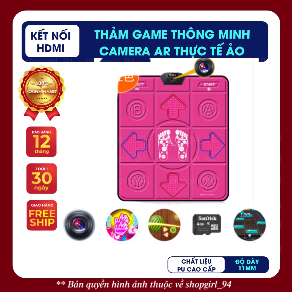 Thảm chơi game, thảm nhảy cao cấp camera AR thực tế ảo, kết nối HDMI với đầy đủ tính năng