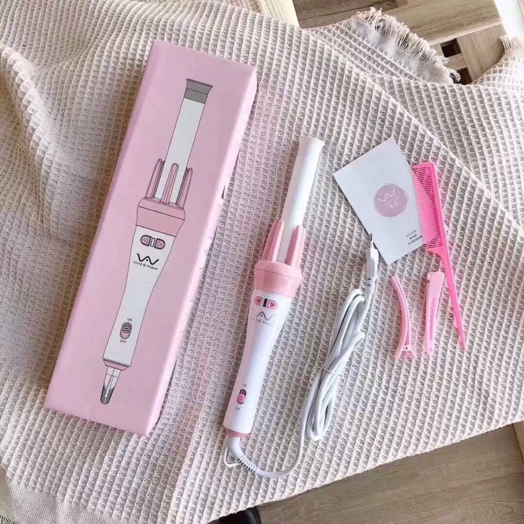 Máy Uốn Tóc Xoăn Xoay Tự Động 360 Chính Hãng Tạo Kiểu Uốn Tóc Gợn Sóng VIVID VOGUE