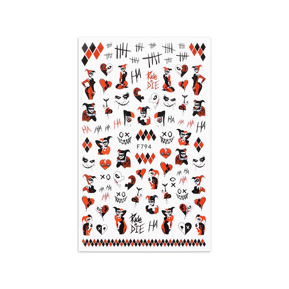 Sticker Dán Móng Nghệ Thuật Họa Tiết Mạng Nhện Đầu Lâu Trang Trí Halloween DIY