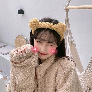 Cài tóc gấu len xù thời trang hàn quốc, bờm tóc gấu