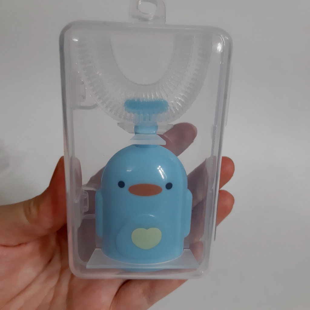 Bàn Chải Đánh Răng Chữ U Bằng Silicon Mềm Mại Cho Bé Từ 2 Đến 12 Tuổi Hình Vịt Dễ Thương BC03