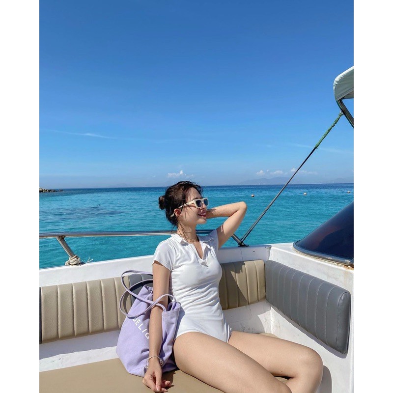 [HÀNG CÓ SẴN] Bikini Đồ Bơi Nữ 1 Mảnh Cổ Polo Kiểu Dáng Hàn Quốc( ảnh thật, hàng sẵn)