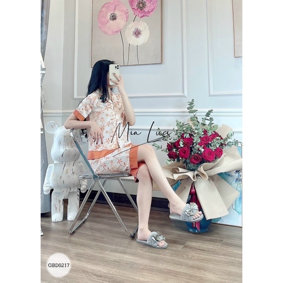 BỘ LỤA LỬNG HÌNH HOA PHỐI 3M VNXK CHO NỮ