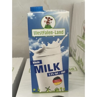 Thùng 12 hộp 1L sữa tươi Đức Westfalen date 5/2022
