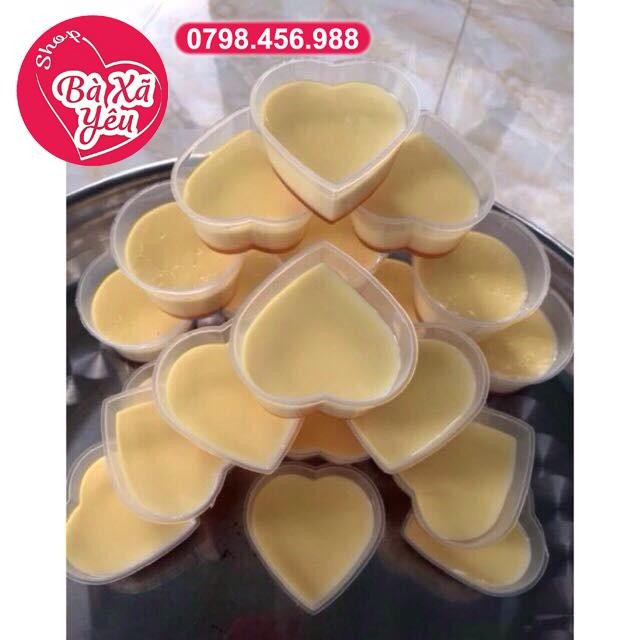 Bộ 150 Khuôn Làm Bánh Flan Rau Câu Sữa Chua Hình Trái Tim Có Nắp - BX2416