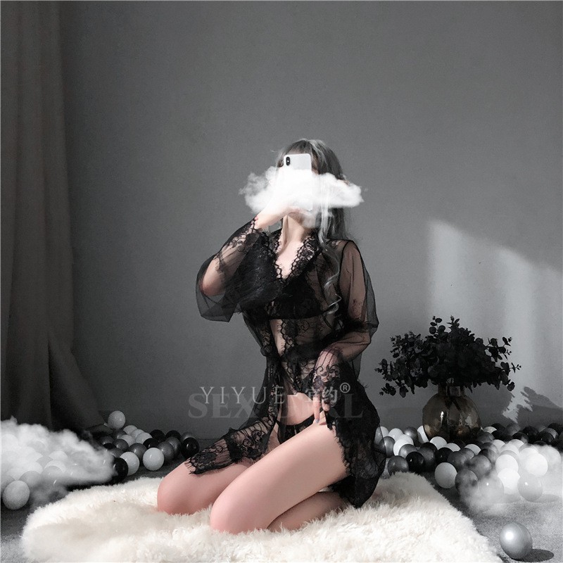 Fullset choàng ngủ kèm nội y ren L195