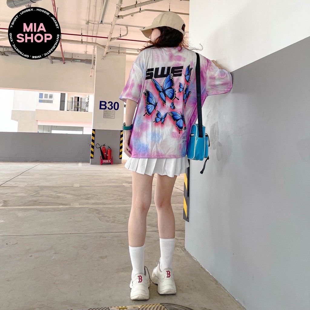 Áo thun tay lỡ MIA, Áo phông nữ form rộng dáng Unisex/Ulzzang, Loang màu mặc lẻ cặp nhóm hình SWE