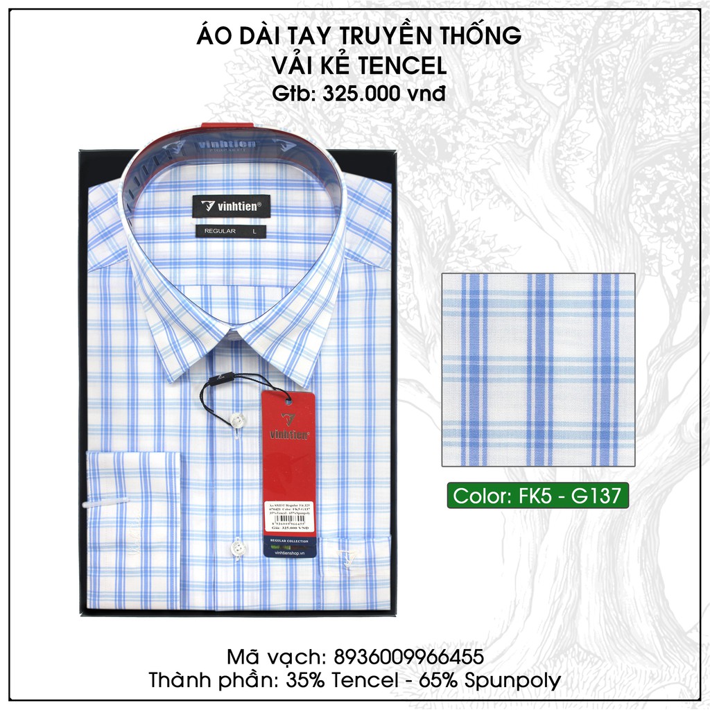 Áo Sơ Mi Dài Tay Sọc Caro Vĩnh Tiến Classic 325 | BigBuy360 - bigbuy360.vn