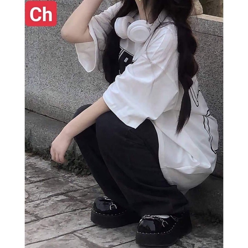 Sét áo mảnh ghép +quần kaki đen CH11