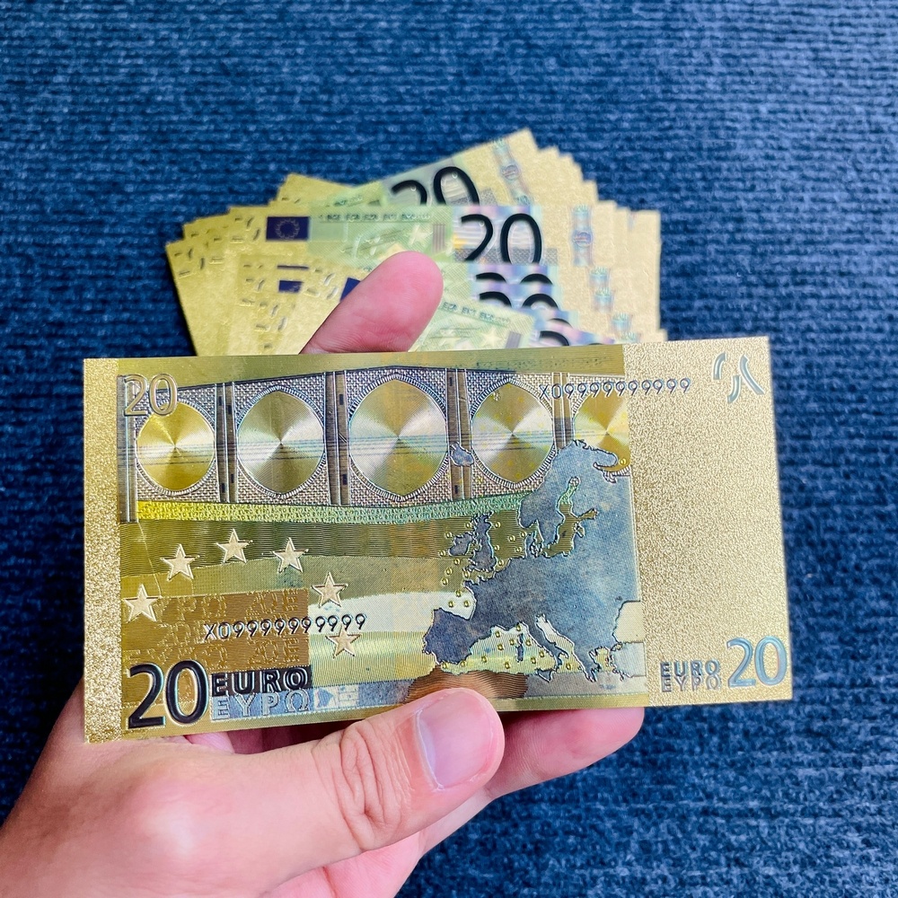 Bộ 7 tờ Euro từ 5 - 500 euro may mắn, phong thuỷ, lưu niệm, chất liệu plastic, tặng kèm bao lì xì