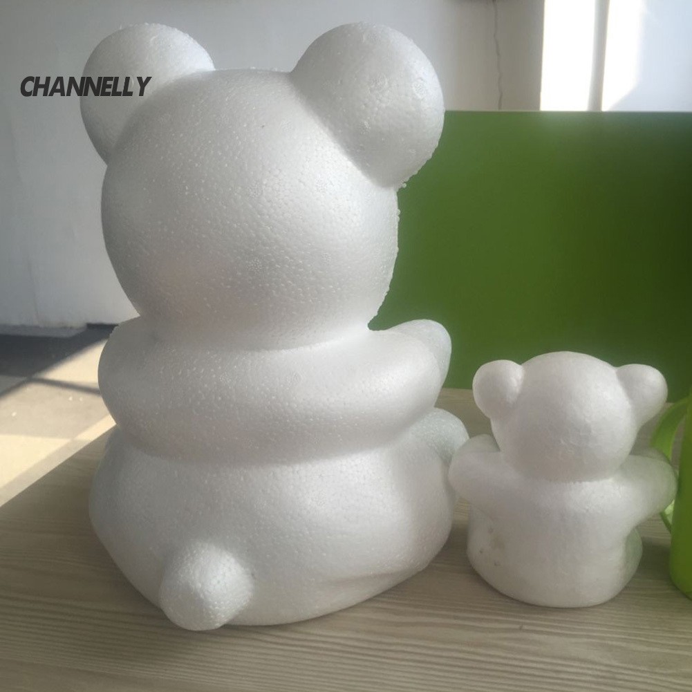 Tượng gấu làm từ mút xốp dùng làm quà tặng lễ tình nhân DIY 15/20cm dễ thương