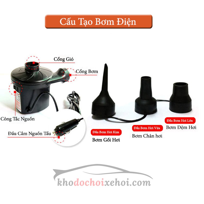 Đệm Hơi Ô Tô, Nệm Hơi Xe Ô Tô Cao Cấp Hàng Dày Loại 1-Đầy Đủ Phụ Kiện (Bơm, Miếng Vá, Túi Đưng)