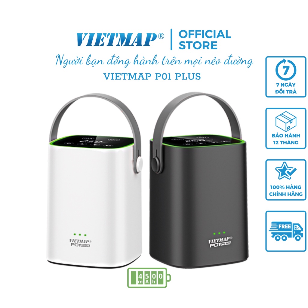 VIETMAP P01 Plus - Bơm Lốp Điện Tử Thông Minh Pin 4500mAh - HÀNG CHÍNH HÃNG