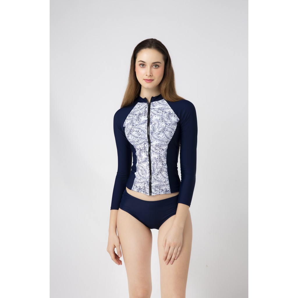 BIKINIPASSPORT - Áo lẻ tay dài khóa trước - Mix