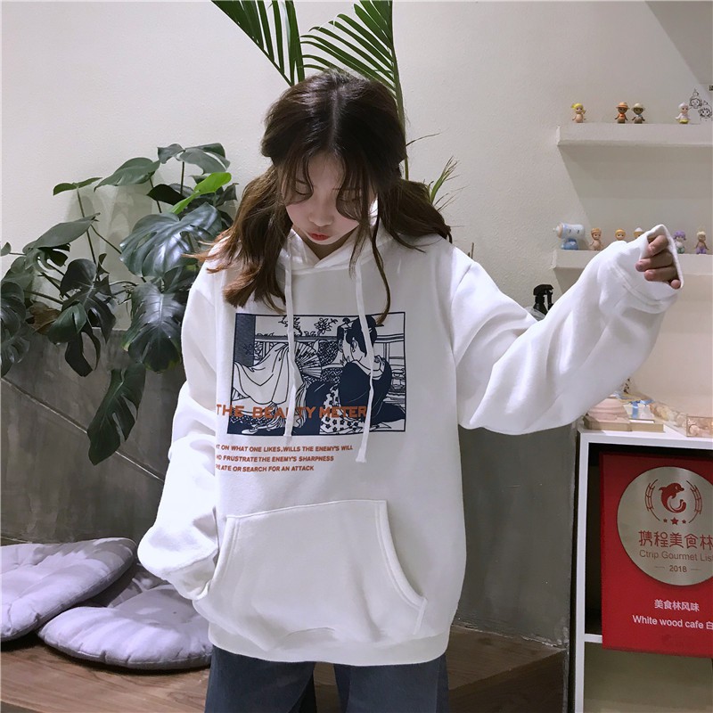 Áo Hoodie Nỉ Bông Cổ Trang Có NónTúi Trước Phong Cách Hàn Quốc - Liti shop
