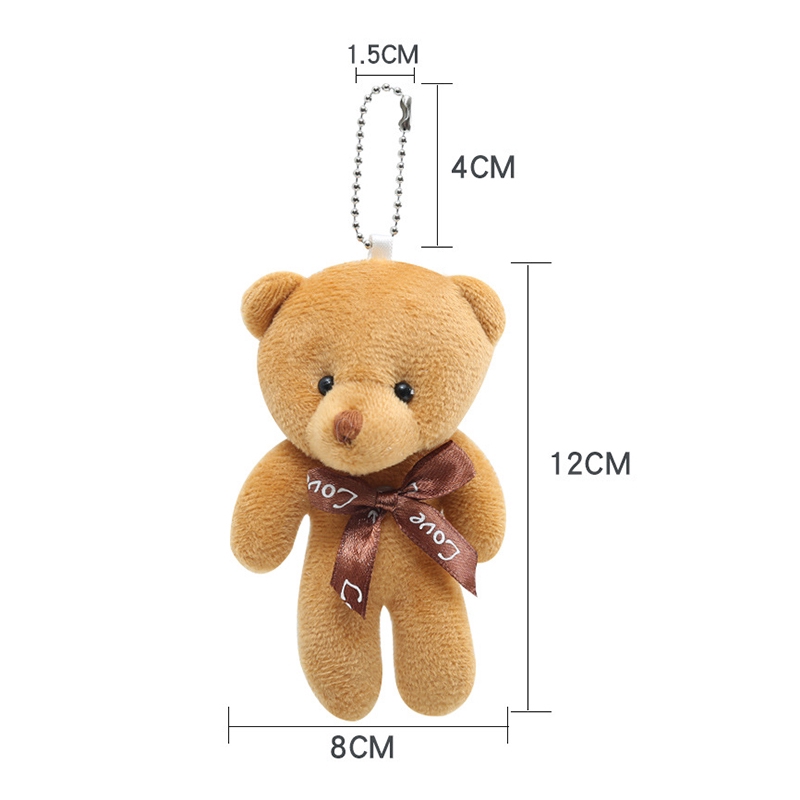 Gấu Nhồi Bông 9cm Thiết Kế Có Móc Khóa