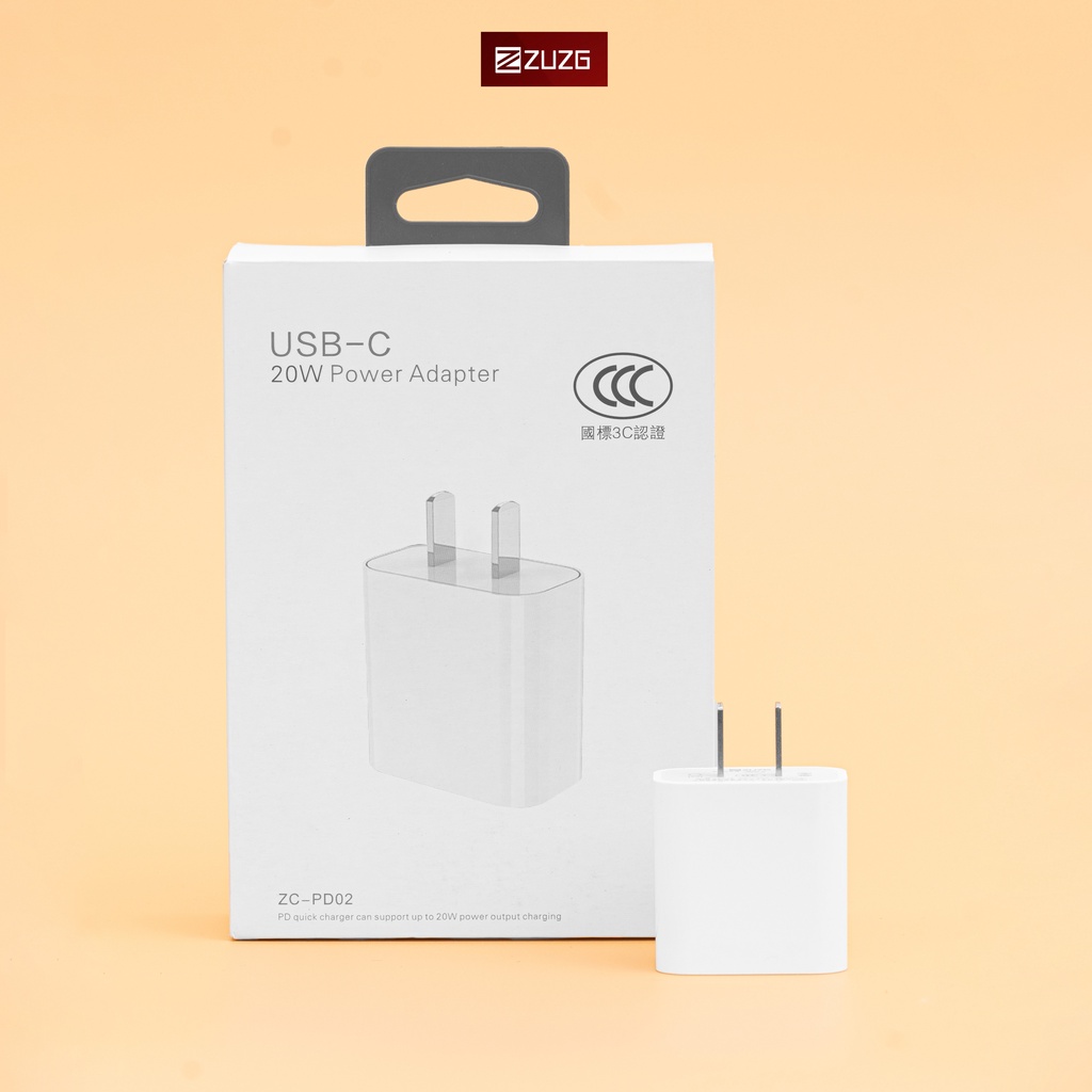 Củ sạc siêu nhanh 20W công nghệ sạc an toàn PD02 - Z1 Hàng chính hãng ZUZG