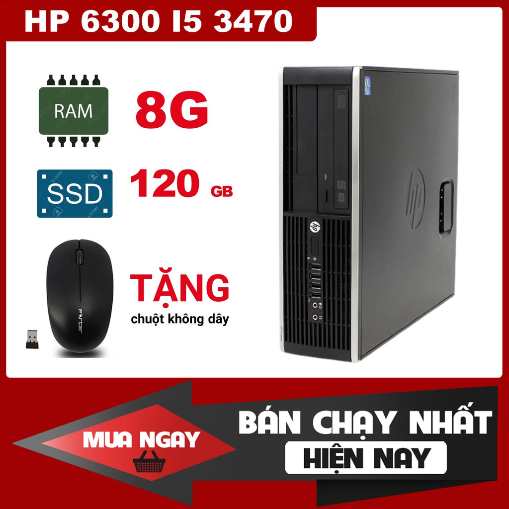 PC Đồng Bộ Cũ ⚡Freeship⚡ Máy Bộ Văn Phòng - HP 6300 Pro SFF i5 3470 (Ram 8G/SSD 120GB) - BH 12 Tháng