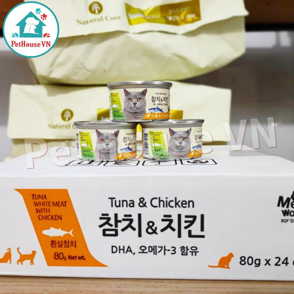 Thùng 24 Lon Pate MEOWOW Mix Đủ 6 Vị Cá Ngừ Trắng Nguyên Miếng Dành Cho Mèo Nhập Khẩu Hàn Quốc