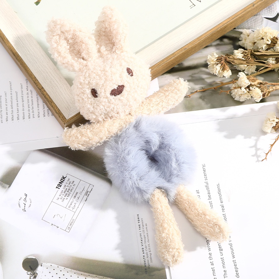 Dây thun cột tóc hình thỏ / gấu nhồi bông dễ thương cho nữ