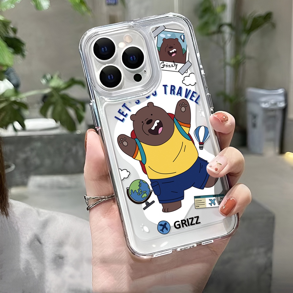 Ốp Điện Thoại Trong Suốt Hình Gấu Dễ Thương Cho iphone 14 Pro Max Plus 13 11 12 7Plus X XR XS Max 7 8 SE 2020