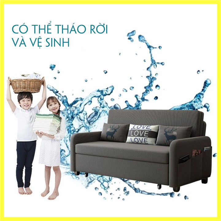 GIƯỜNG SOFA ĐA NĂNG, GIƯỜNG SOFA GẤP GỌN THÀNH GHẾ , NỆM CAO SU CAO CẤP KT 1m9x1m92 - TOPSKY