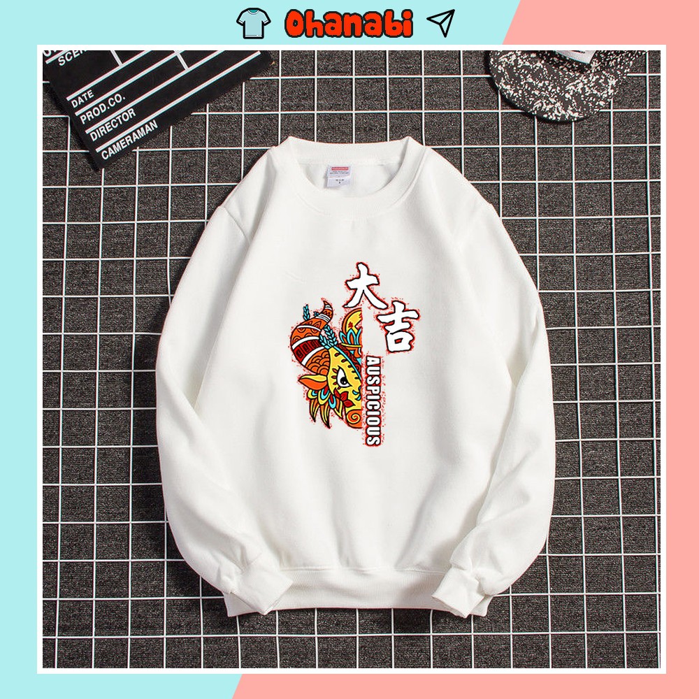 Áo sweater unisex form rộng dài tay không mũ OHANA | BigBuy360 - bigbuy360.vn