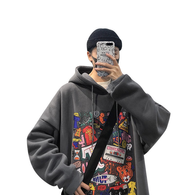 Áo Hoodie Nam Nữ phong cách hajaruku cá tính, in hình trước ngực New 2021 | BigBuy360 - bigbuy360.vn