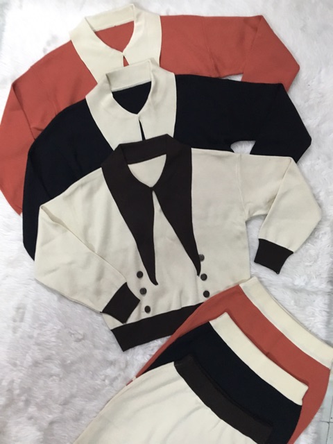Set len cổ buộc nơ cao cấp SLNL