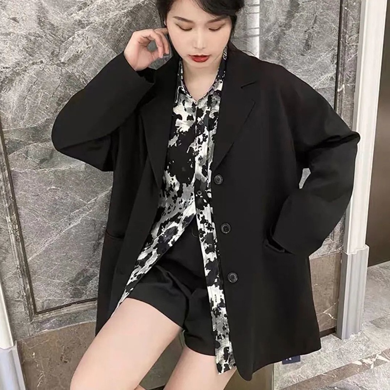 Áo khoác IELGY dáng rộng phối nút phong cách Hàn Quốc đơn giản thời trang dành cho nữ