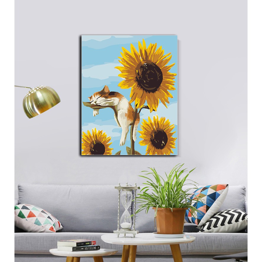 Tranh tô màu theo số Hoa Hướng Dương - Khung 40x50 | BigBuy360 - bigbuy360.vn