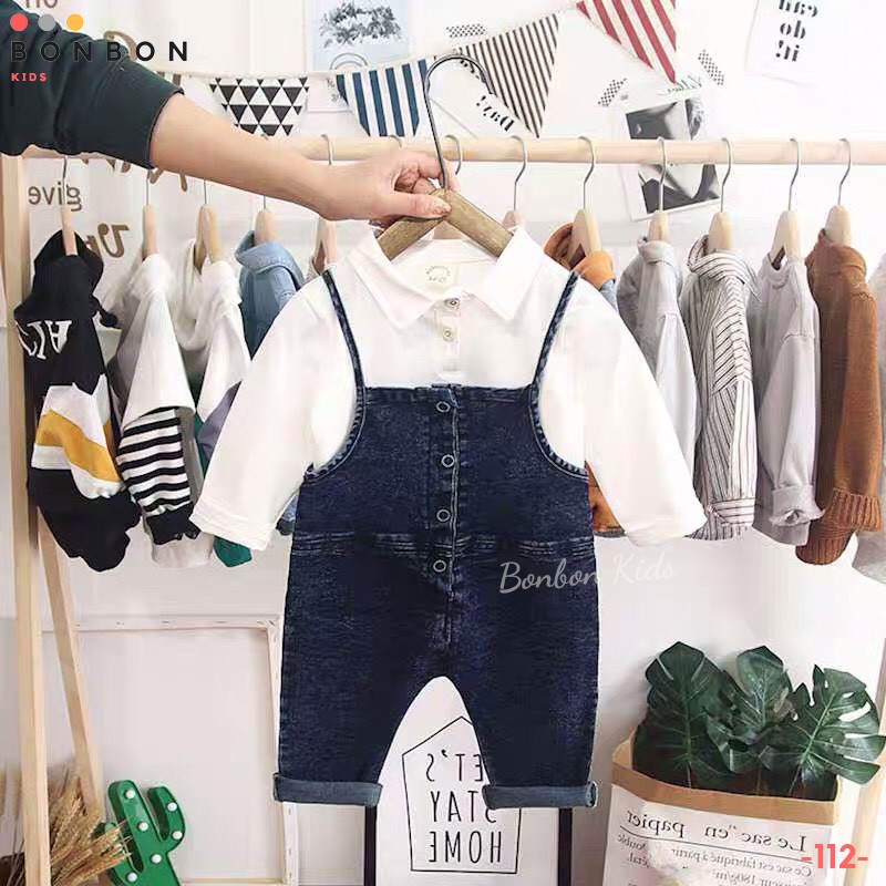 Yếm bò nam cho bé cho bé 3 - 4 tuổi BONBON KIDS ( áo + yếm) [112]
