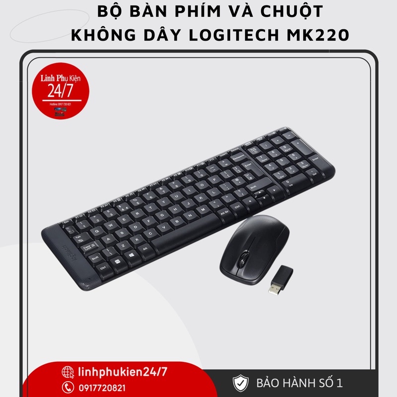 Bộ Bàn Phím Chuột Không Dây Logitech MK220 Bảo Hành Chính Hãng 36 Tháng